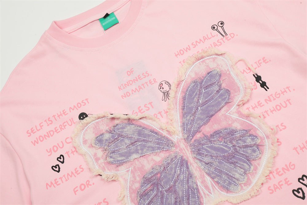 Butterfly Patch Casual Short-sleeved T-shirt For Men - RALO COLLECTION STUDIO