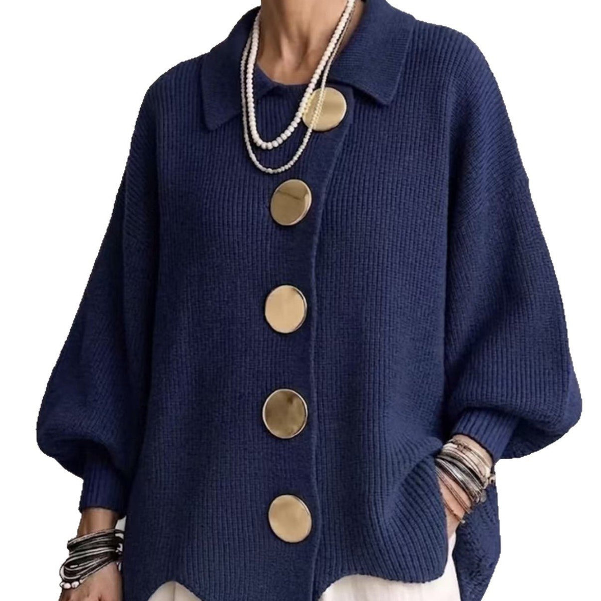 Cozy Lapel Button Knitted Cardigan Sweater Ralo Collection - RALO COLLECTION STUDIO