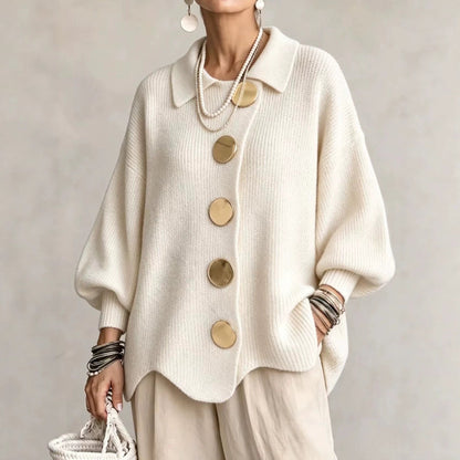 Cozy Lapel Button Knitted Cardigan Sweater Ralo Collection - RALO COLLECTION STUDIO