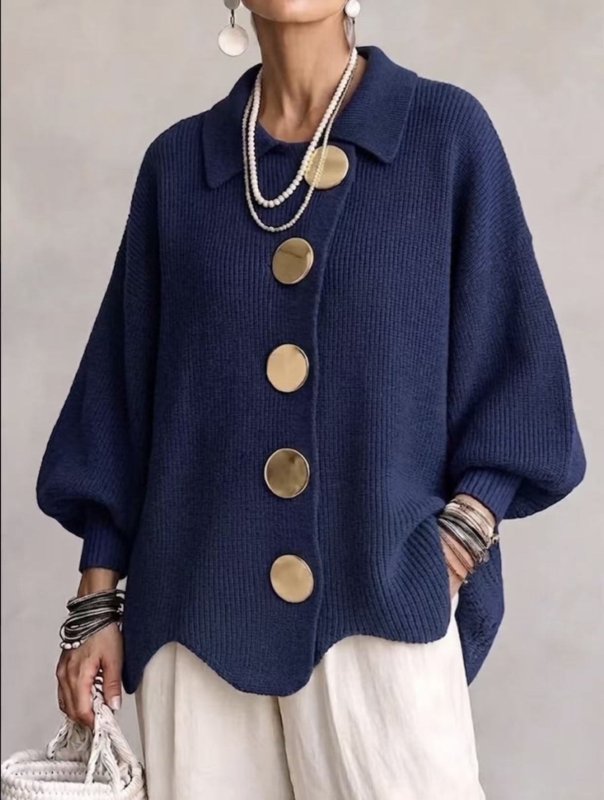 Cozy Lapel Button Knitted Cardigan Sweater Ralo Collection - RALO COLLECTION STUDIO