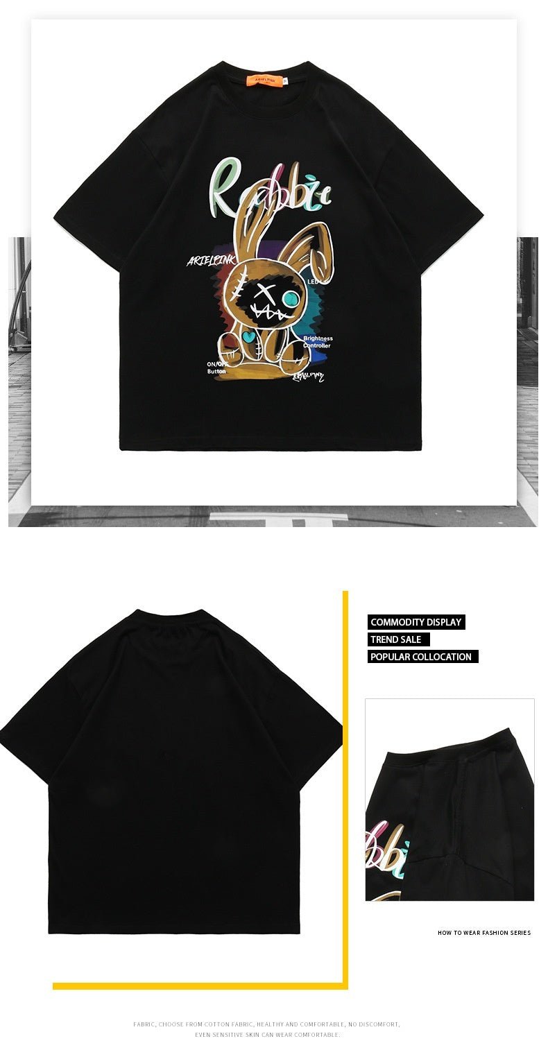 Cartoon Anime Loose T-shirt Round Neck Pullover Leisure Short Sleeve - RALO COLLECTION STUDIO