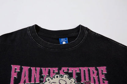 Cartoon Anime Print Distressed T-shirt For Men - RALO COLLECTION STUDIO