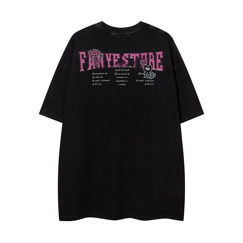 Cartoon Anime Print Distressed T-shirt For Men - RALO COLLECTION STUDIO