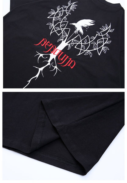 Cartoon Five-point Sleeve T-shirt Male Short-sleeved Letter Printing Japanese Tide Brand Anime Hip-hop Sleeve Top - RALO COLLECTION STUDIO