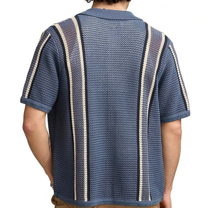 Casual Hollow-Knit Polo Shirt Men's Top Cardigan - RALO COLLECTION STUDIO
