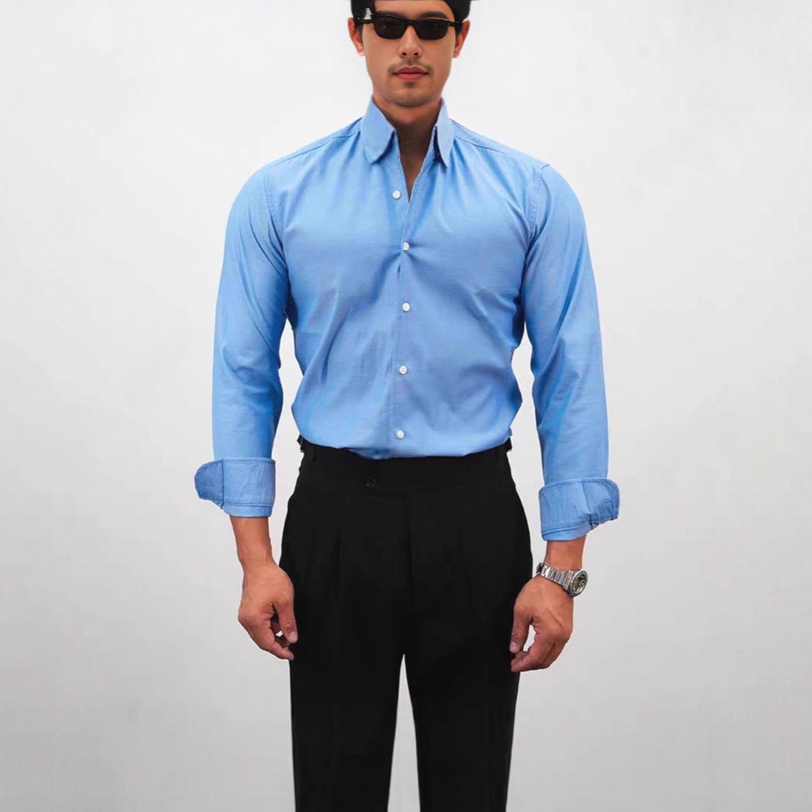 Casual Solid Color Workwear Shirt Men - RALO COLLECTION STUDIO