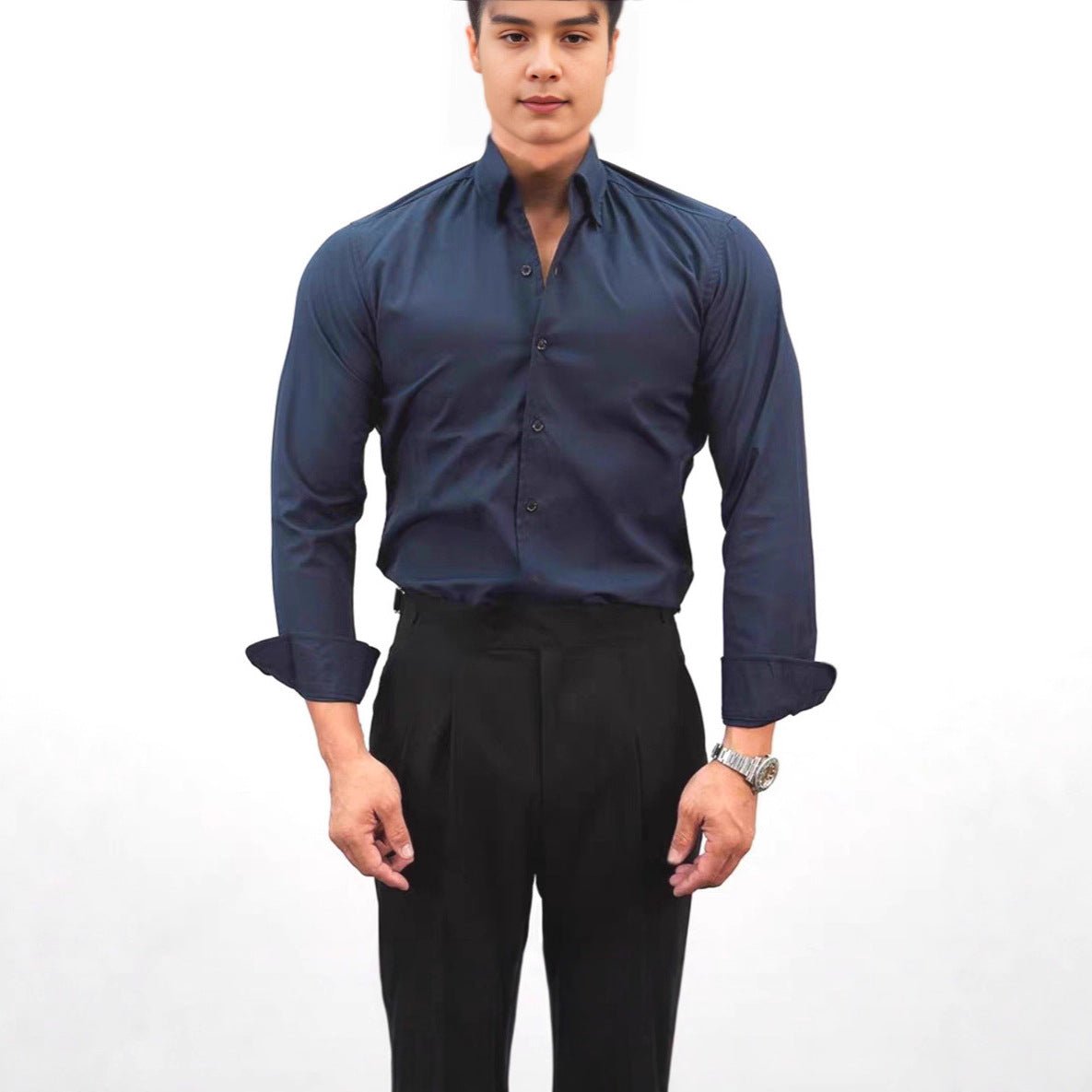 Casual Solid Color Workwear Shirt Men - RALO COLLECTION STUDIO