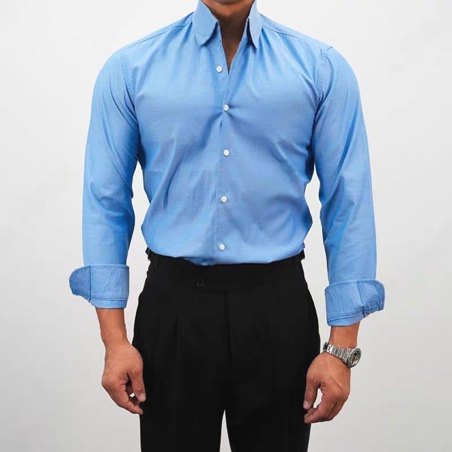 Casual Solid Color Workwear Shirt Men - RALO COLLECTION STUDIO