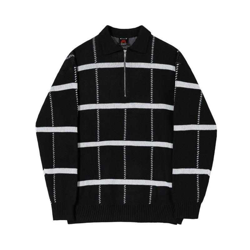 Check Lapel Knit Polo Shirt Men - RALO COLLECTION STUDIO