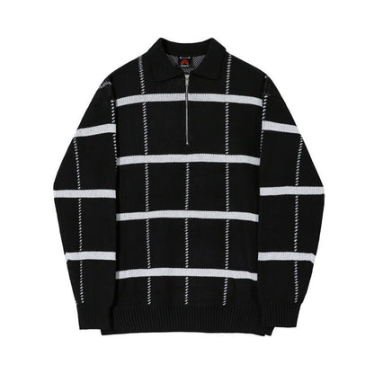 Check Lapel Knit Polo Shirt Men - RALO COLLECTION STUDIO