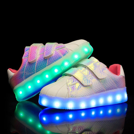 Children's Luminous Shoes Charging LED Light Shoes Colorful Shell-Toe Children's Shoes - RALO COLLECTION STUDIO