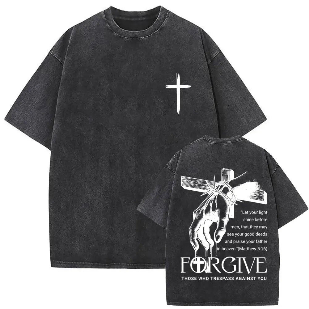 Christian Religious Jesus Forgive Them Father Vintage Washed T-shirt - RALO COLLECTION STUDIO