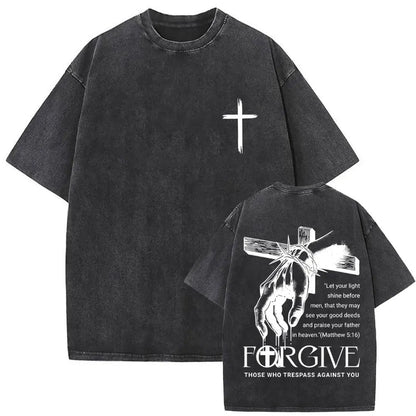 Christian Religious Jesus Forgive Them Father Vintage Washed T-shirt - RALO COLLECTION STUDIO