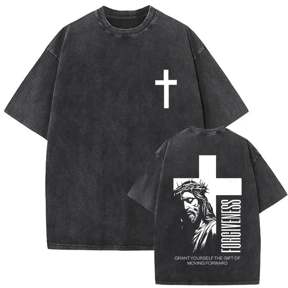 Christian Religious Jesus Forgive Them Father Vintage Washed T-shirt - RALO COLLECTION STUDIO