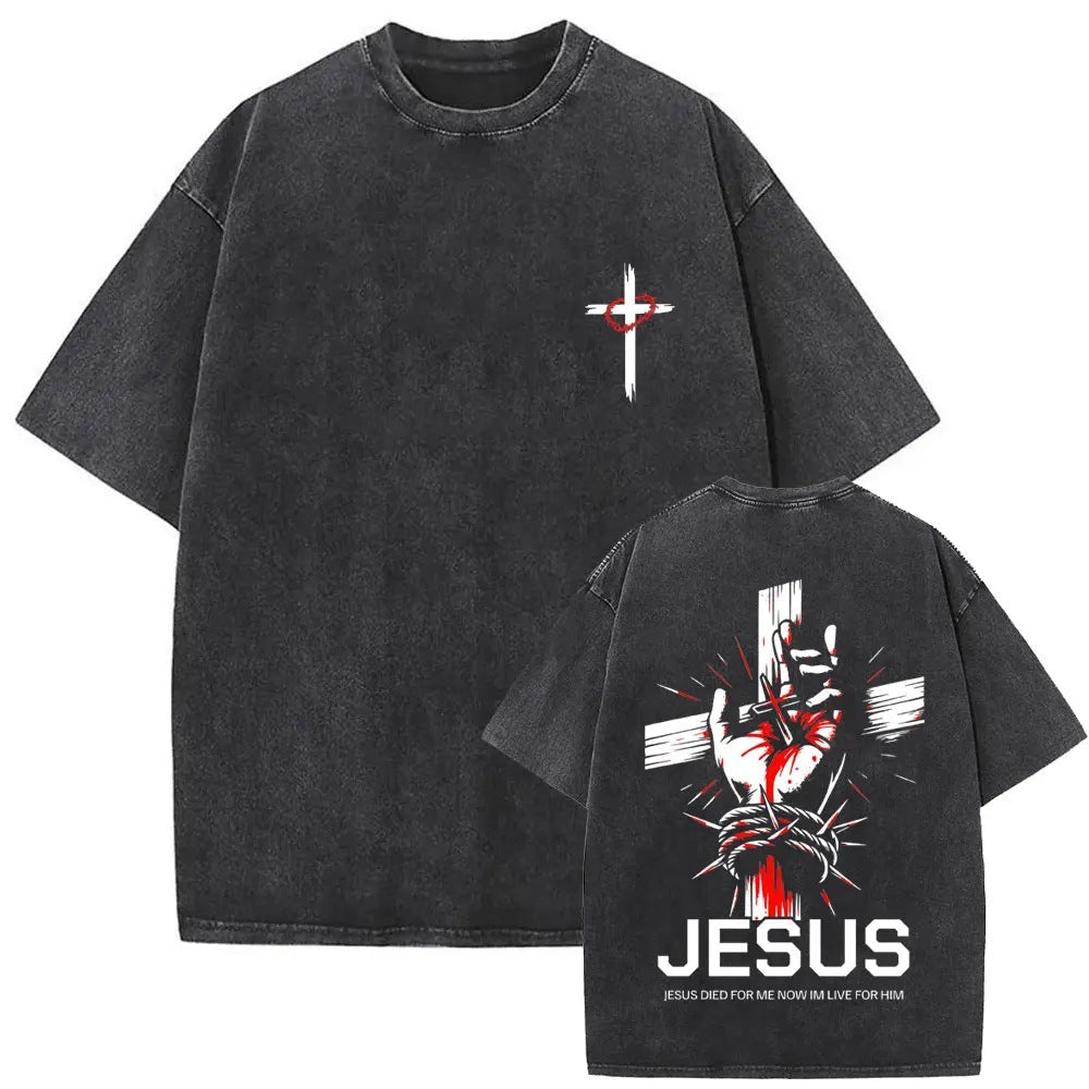 Christian Religious Jesus Forgive Them Father Vintage Washed T-shirt - RALO COLLECTION STUDIO
