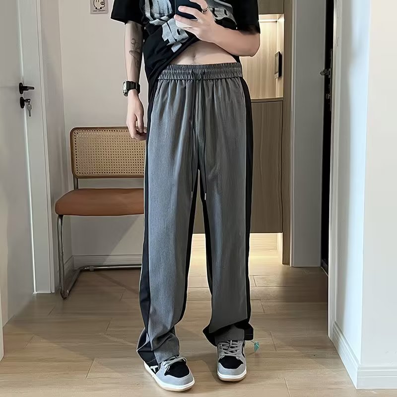 Color-block Pants With A Soft Drapey Feelversatile Trendy And Casual - RALO COLLECTION STUDIO