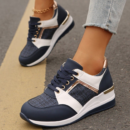Women's Colorblock Thick-Sole Lace-Up Sneaker Ralo Collection - RALO COLLECTION STUDIO