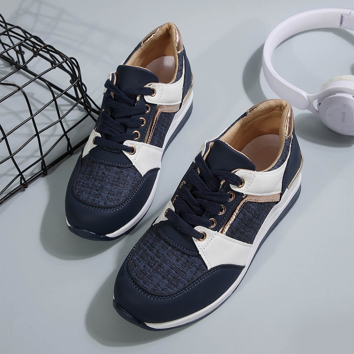 Women's Colorblock Thick-Sole Lace-Up Sneaker Ralo Collection - RALO COLLECTION STUDIO
