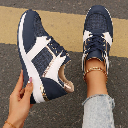 Women's Colorblock Thick-Sole Lace-Up Sneaker Ralo Collection - RALO COLLECTION STUDIO