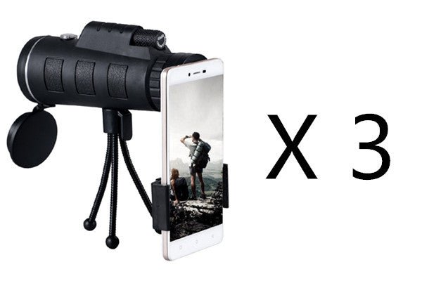 Compatible with Apple, Monocular Telescope Zoom Scope with Compass Phone Clip Tripod - RALO COLLECTION STUDIO