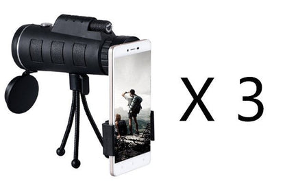 Compatible with Apple, Monocular Telescope Zoom Scope with Compass Phone Clip Tripod - RALO COLLECTION STUDIO