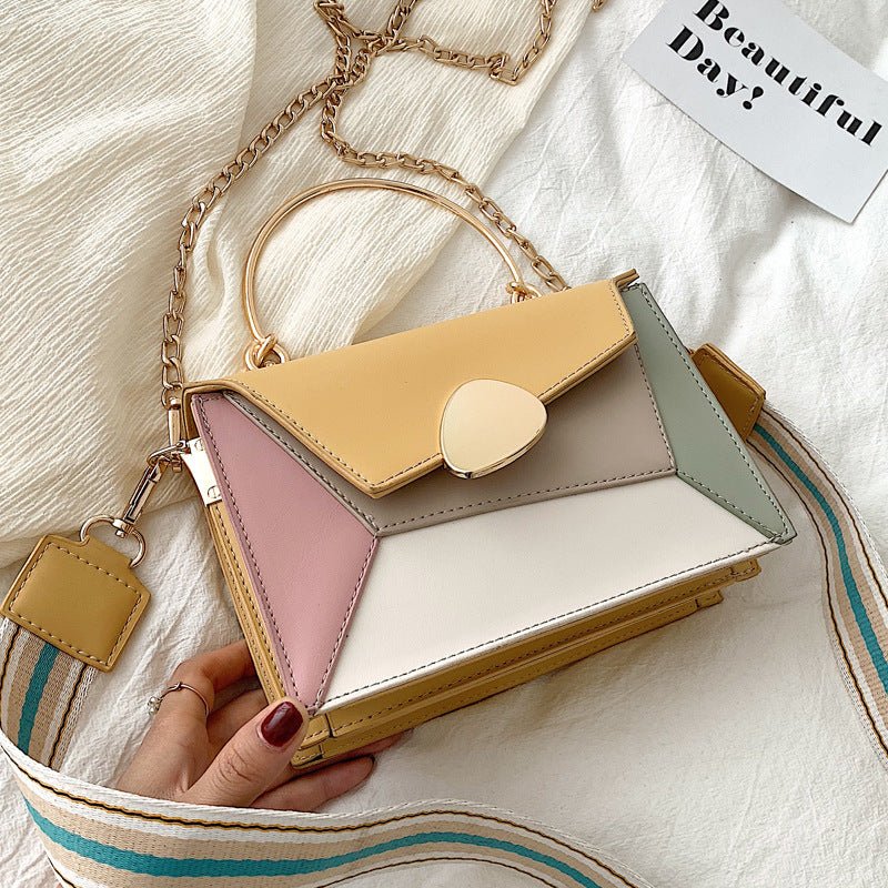 Contrast Color Leather Crossbody Bags - RALO COLLECTION STUDIO