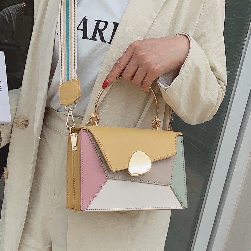 Contrast Color Leather Crossbody Bags - RALO COLLECTION STUDIO