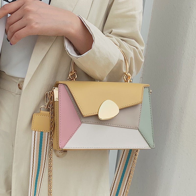Contrast Color Leather Crossbody Bags - RALO COLLECTION STUDIO