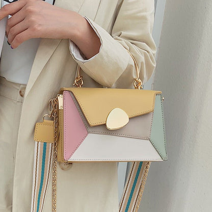Contrast Color Leather Crossbody Bags - RALO COLLECTION STUDIO