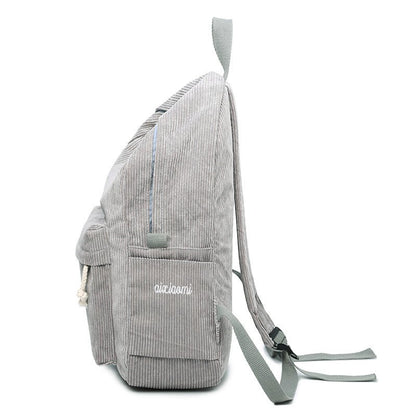 Corduroy Backpack Students Shoulder School Bags - RALO COLLECTION STUDIO