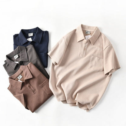 Cotton Loose Silhouette Casual Polo Shirt Men - RALO COLLECTION STUDIO