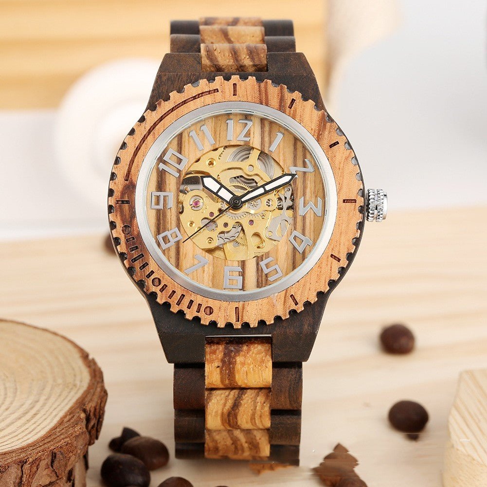 Creative Gear Dial Bamboo Wood Automatic Mechanical Watch - RALO COLLECTION STUDIO