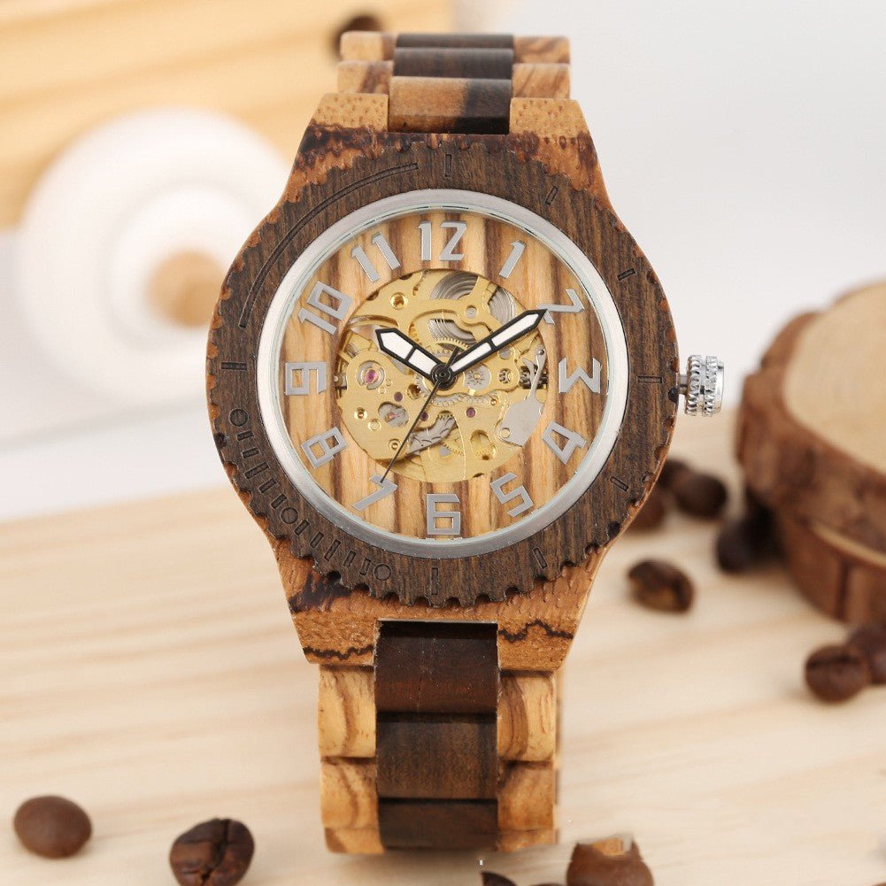 Creative Gear Dial Bamboo Wood Automatic Mechanical Watch - RALO COLLECTION STUDIO