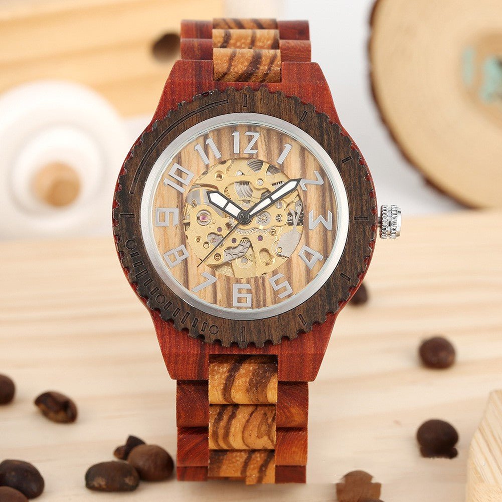 Creative Gear Dial Bamboo Wood Automatic Mechanical Watch - RALO COLLECTION STUDIO