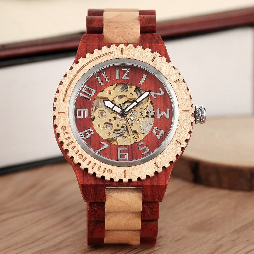 Creative Gear Dial Bamboo Wood Automatic Mechanical Watch - RALO COLLECTION STUDIO