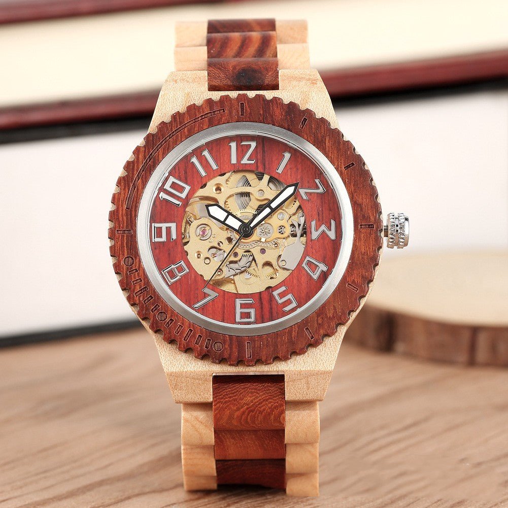 Creative Gear Dial Bamboo Wood Automatic Mechanical Watch - RALO COLLECTION STUDIO