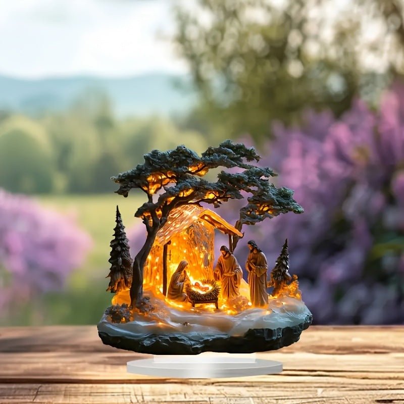 Creative Jesus Festival Scene Acrylic Statue Assembly Ornaments - RALO COLLECTION STUDIO
