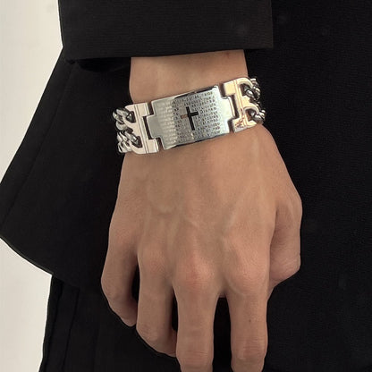 Cross Double Row Cuban Bracelet For Men - RALO COLLECTION STUDIO