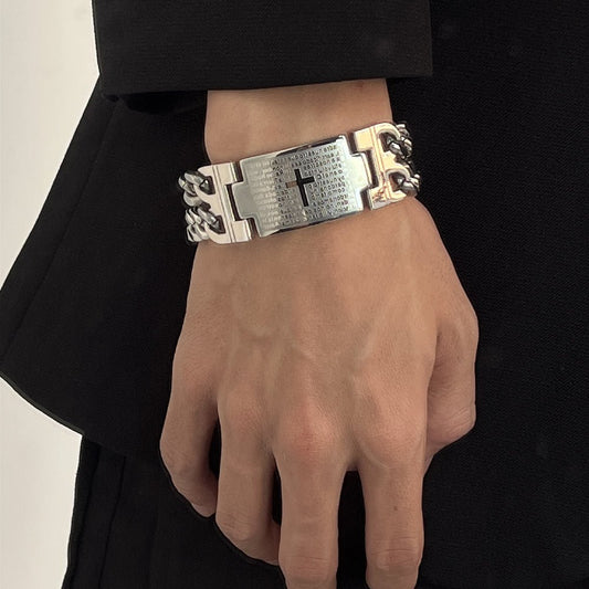 Cross Double Row Cuban Bracelet For Men - RALO COLLECTION STUDIO