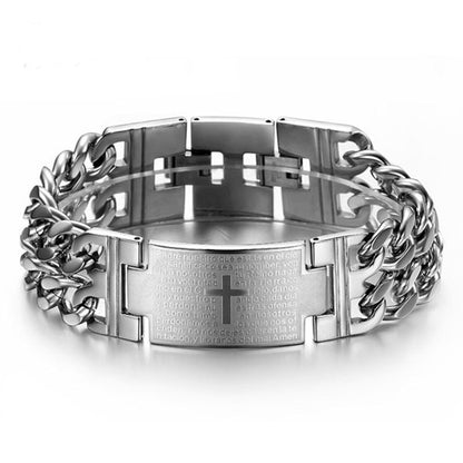 Cross Double Row Cuban Bracelet For Men - RALO COLLECTION STUDIO