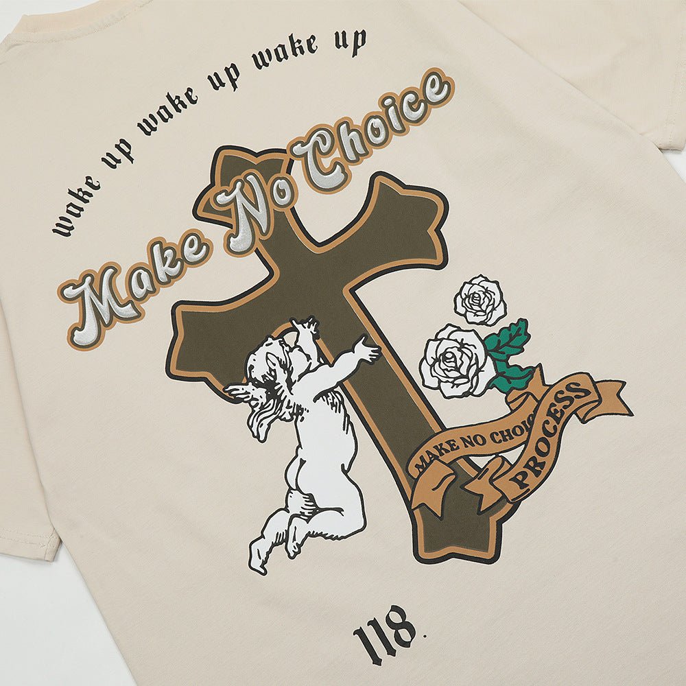 Cross Printed Cotton T-shirt For Men - RALO COLLECTION STUDIO