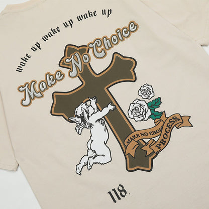 Cross Printed Cotton T-shirt For Men - RALO COLLECTION STUDIO