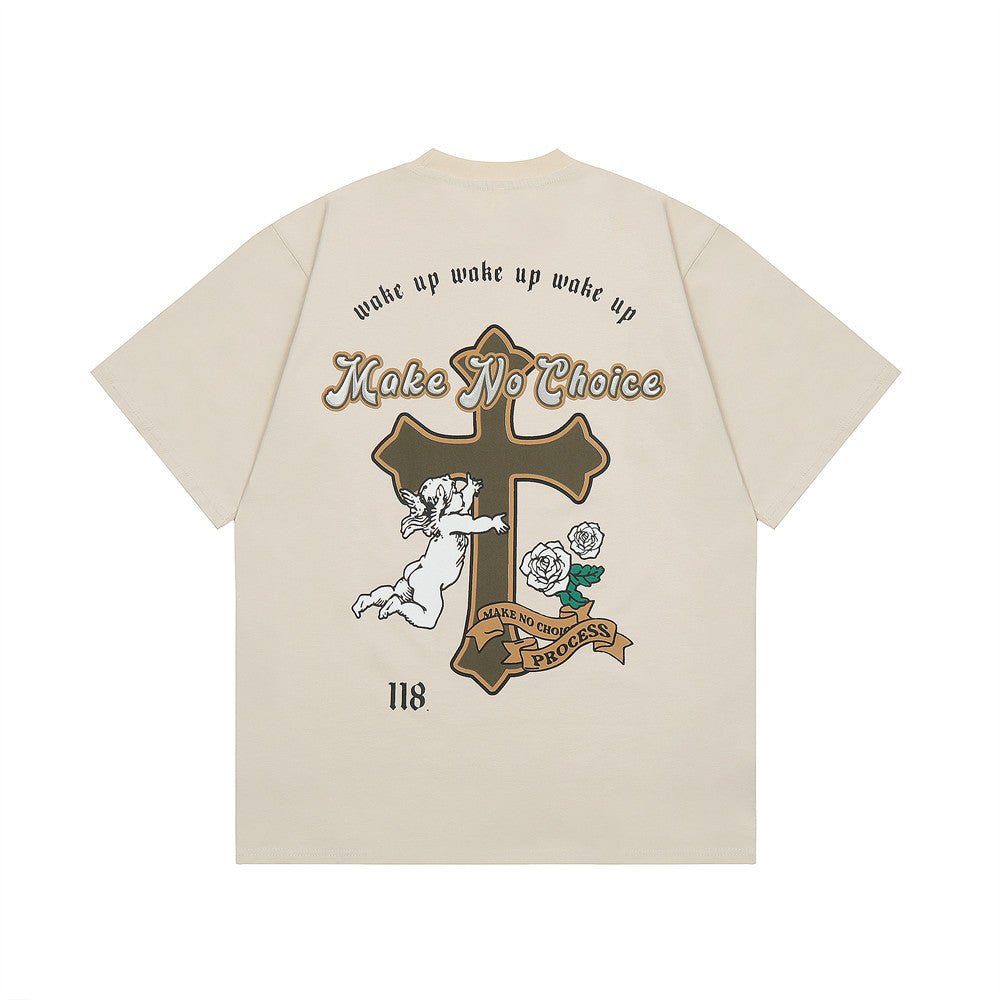 Cross Printed Cotton T-shirt For Men - RALO COLLECTION STUDIO
