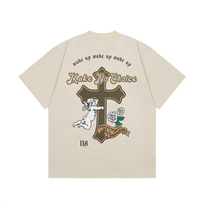 Cross Printed Cotton T-shirt For Men - RALO COLLECTION STUDIO