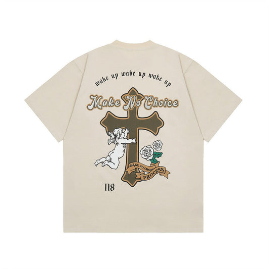 Cross Printed Cotton T-shirt For Men - RALO COLLECTION STUDIO