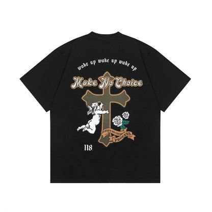 Cross Printed Cotton T-shirt For Men - RALO COLLECTION STUDIO