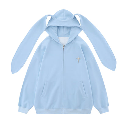 Design Hooded Rabbit Ears Cardigan Woman Cotton Dress - RALO COLLECTION STUDIO