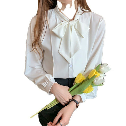 Designed Bowknot Women's Shirt Chiffon Shirt - RALO COLLECTION STUDIO