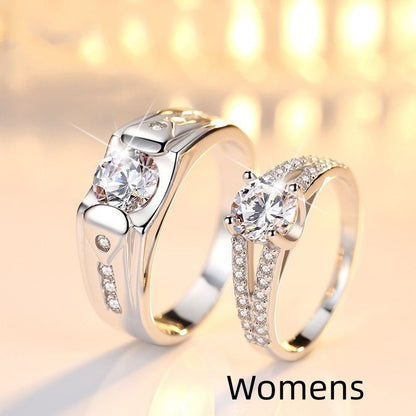 Diamond Romantic Couple Rings Men's Silver Plated Pair Rings - RALO COLLECTION STUDIO