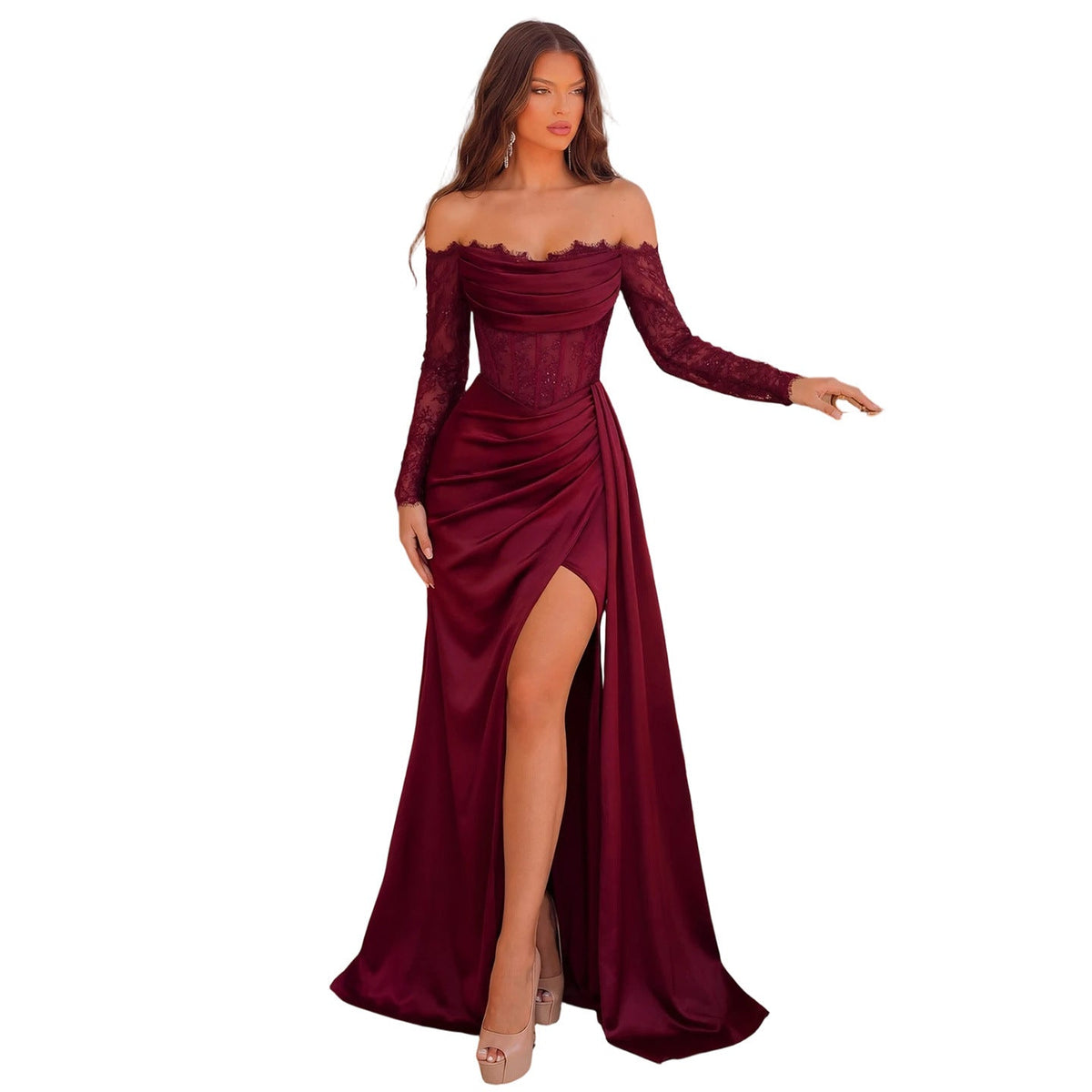Elegant Long-Sleeved Luxury Evening Gown Ralo Collection - RALO COLLECTION STUDIO